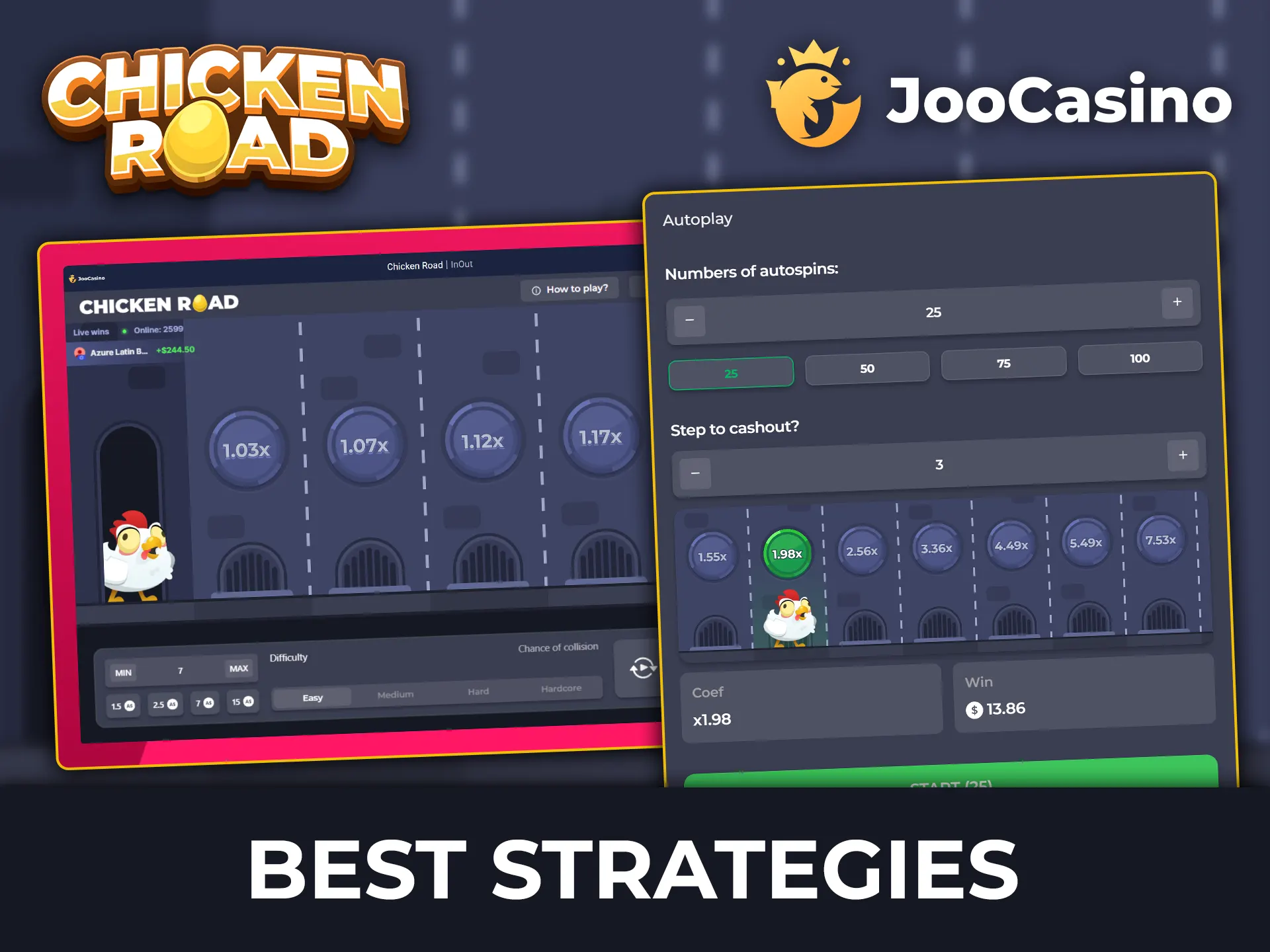 Review tactical betting strategies for Chicken Road at Joo Casino.