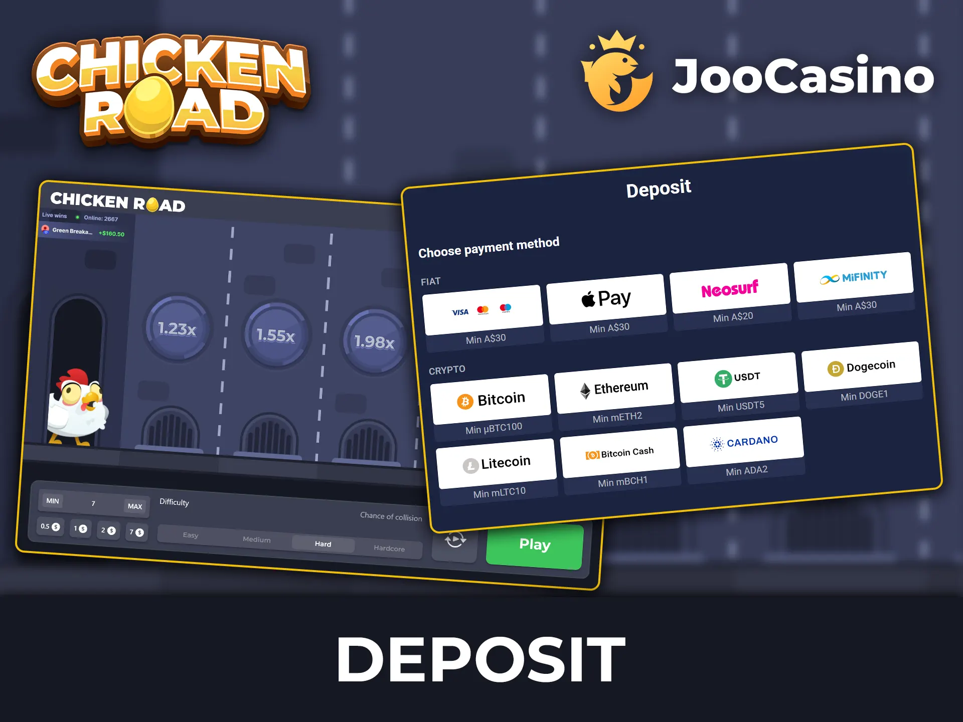 Learn about safe ways to deposit funds into your Joo Casino account for Chicken Road.