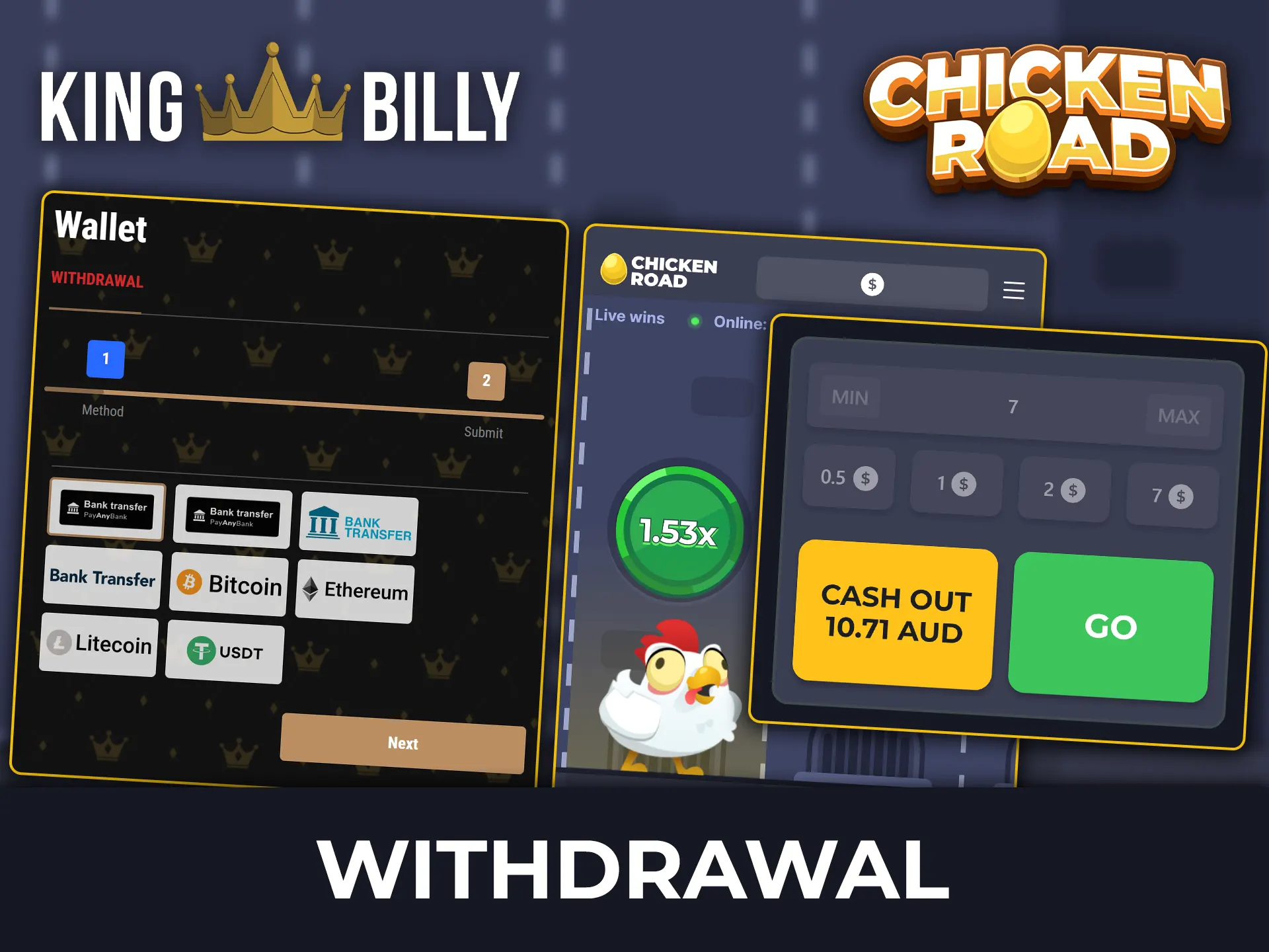 Check out how to withdraw your winnings from the Chicken Road game at King Billy with fast processing.