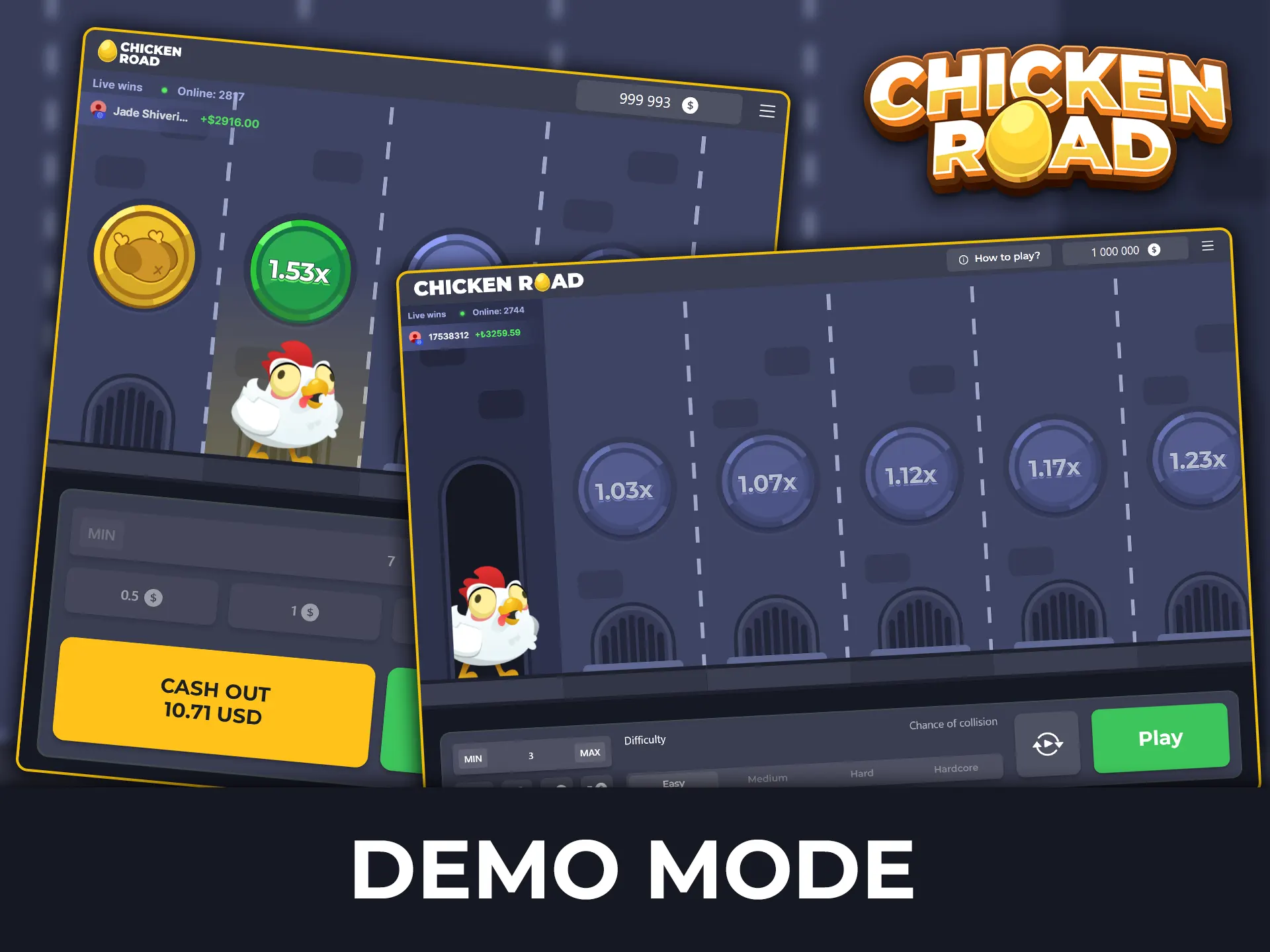 Practice your skills with the demo version of Chicken Road.