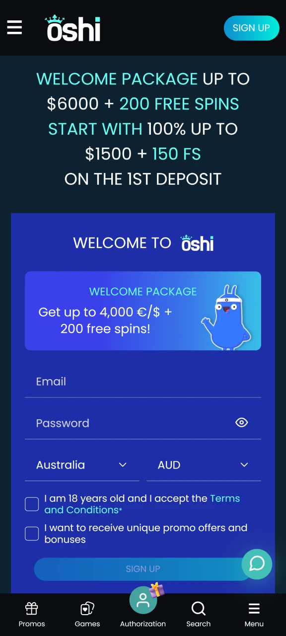 Open Oshi Casino in your browser to register, deposit, and play Chicken Road.