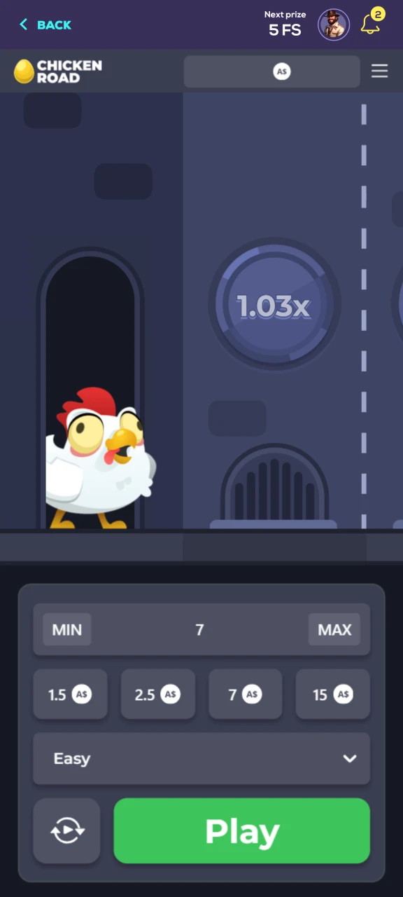 Play and win in Chicken Road at Wild Fortune Casino.