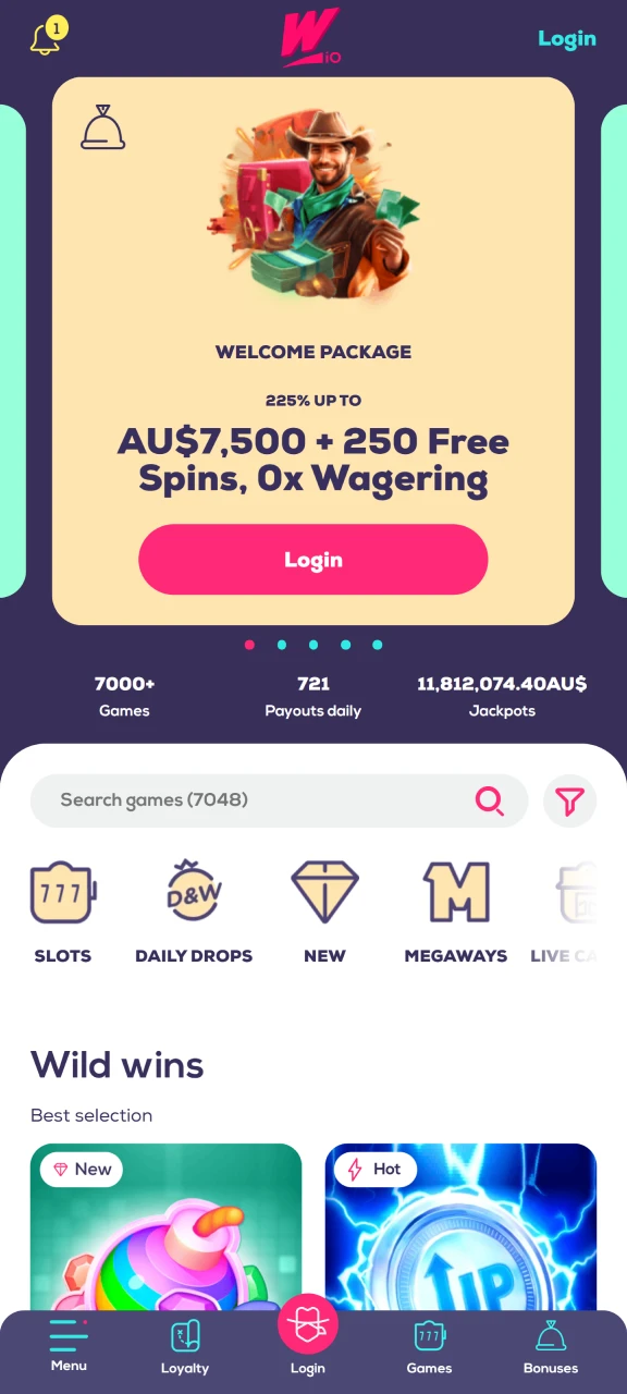 Open Wild Fortune to access the registration form and find the Chicken Road game.